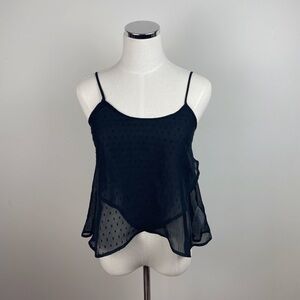 Hollister Black Lace Sheer Spaghetti Strap Top Women XS New